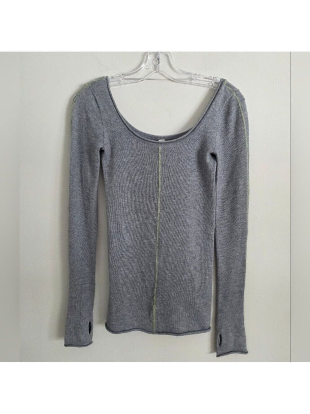 LULULEMON | Sweater Green Contrasting Stitching Gray Sz 4